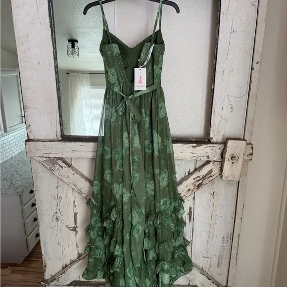Green Floral Cottagecore Etheral Forest Fairy Vibes Formal Dress – NWT - Picture 4 of 11